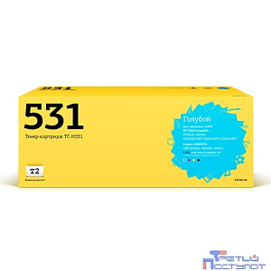 T2 CC531A Картридж (TC-H531) для CP2025n/CP2025dn/CM2320n MFP/CM2320nf MFP, голубой,с чипом