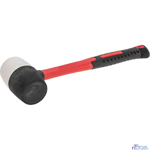 Kranz (KR-12-8153) Киянка резиновая 450 г, черно-белая резина, фибергласовая рукоятка