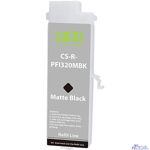 Картридж перезаправляемый струйный Cactus CS-R-PFI320MBK PFI-320 черный матовый (260мл) для Canon imagePROGRAF TM-200/200MFP/205/300/300MFP/305/250/255/350/355 без чипа