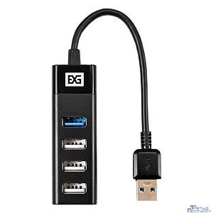 Exegate EX296923RUS USB-Хаб (концентратор) 4-в-1 ExeGate DUB-3213 (кабель-адаптер USB3.0 --> 3xUSB2.0, 1xUSB3.0, Plug&Play, черный)