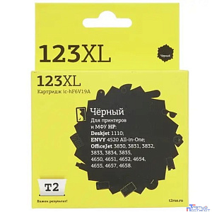 T2  F6V19AE Картридж (IC-HF6V19A)  №123XL для HP Deskjet 1110/2130/2131/2132/2133/2134/2620/2630/2632, черный