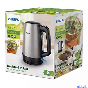PHILIPS HD9350/90 Чайник, 1.7л, 2200Вт,  серебристый/черный
