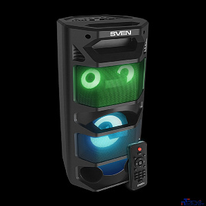 Портативная акустика 2.0 Sven PS-670 SV-020170 черная, 2x32.5 Вт (RMS), BT, FM, USB, microSD, LED-дисплей, пульт