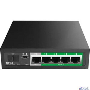 Netis P106GC Коммутатор, кол-во портов: 4x1 Гбит/с, SFP 1x1, кол-во SFP/uplink: RJ-45 1x1 Гбит/с, PoE: 4x15.4 Вт (макс. 58 Вт)