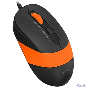 Мышь проводная A4Tech Fstyler FM10S black/orange (USB, оптическая, silent, 1600dpi, 3but) (FM10S USB ORANGE)