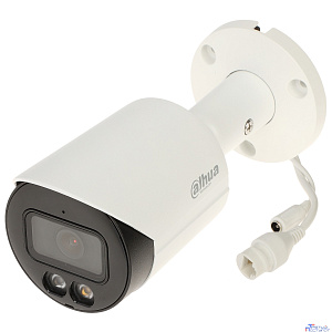 DAHUA DH-IPC-HFW2449SP-S-LED-0360B Уличная цилиндрическая IP-видеокамера FullColor 4Мп, 1/2.9” CMOS, объектив 3.6мм, видеоаналитика, микрофон, LED 30м, IP67, металл