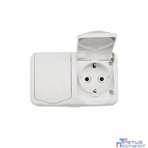 Rexant KR-78-0607 Блок из 2 розеток горизонтальный KRANZ Mini OG открытой установки с заземлением, керамика, IP54 белый