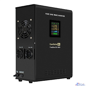 Exegate EX295997RUS ИБП (инвертор, синус, для котла) настенный ExeGate FineSine SX-1000.LCD.AVR.2SH <1000VA/600W, чистая синусоида, цветной LCD-дисплей, AVR, 2*Schuko, линейно-интерактивный, внешняя б