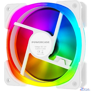 Powercase (CM21-12W ARGB) White 120x120x25mm (PWM, 100шт./кор, 4pin +ARGB Sync, 800-1500±10% об/мин) Bulk