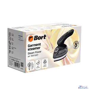 Bort Отпариватель для одежды STEAM POWER  { Мощность 1100 Вт; Напряжение 230...240 В; Частота тока 50 Гц; Вес изделия 0.65 кг; 0.95 кг; 25.1 x 10.6 x 13.8; гарантия 2 г} [93415681]