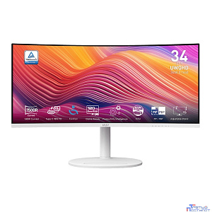 MSI Modern 34" MD342CQPW White {VA Curved 3440x1440 120Hz 1ms 3000:1 21:9 300cd 2xHDMI DisplayPort 2xUSB USB-C Speaker Tilt Swivel Height white cable}