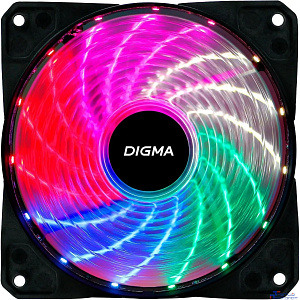 Вентилятор Digma DFAN-FRGB2 RGB 120мм черный 3-pin 4-pin (Molex)  Ret