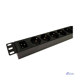 Блок розеток 19", 9 розеток NTSS NTSS-PDU-DA2035 1U, алюминий, 1ф16A, 3.7кВт, Schuko CEE 7/7, вх. 60320 C20