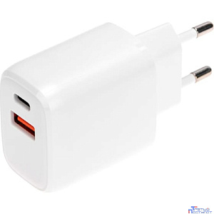Rexant (18-2225) Сетевое зарядное устройство USB QC (20W) + Type C PD (20W), белое