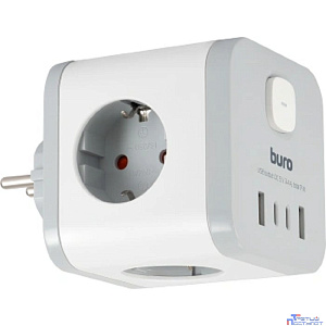 BURO BU-PW3UC-W (3 розетки) белый (коробка) {2090225}