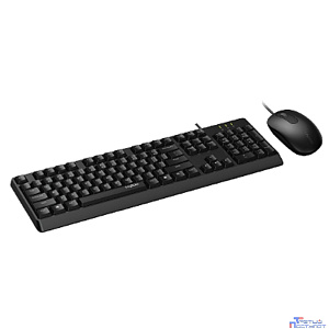 Клавиатура + мышь Rapoo X130PRO клав:черный мышь:черный, 1.5м, доп. защита от влаги