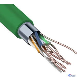 Rexant (01-0161) Кабель витая пара F/UTP, CAT 5e, нг(А)-LSLTx 4х2х0,52мм, 24AWG, внутренний, зеленый, 305м