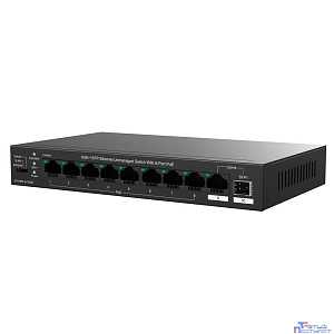 IP-COM G1110PF-8-120W Коммутатор неуправляемый PoE, 10 портов, 9x1 Гбит/с, SFP 1х1 Гбит/с, PoE 8х30 Вт (до 102 Вт), настольный
