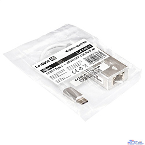 Exegate EX296216RUS Кабель-адаптер ExeGate EXE-725C-45 (USB3.0 Type C --> 1xRJ45 UTP 100Mbps/1000Mbps/2.5Gbps, Realtek Chipset RLT8156, корпус алюминиевый, серебристый)