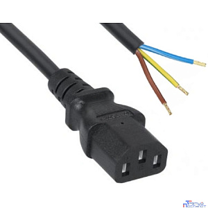 Кабель питания Filum FL-PC-C13-C2-2.5-BK ПВС-ВП 3x1.5 С13 - свободный конец, 220/250В, 10А, чёрный, 2.5м (1005445)