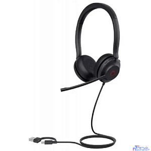 Проводная гарнитура Yealink UH35 Dual UC USB-C/A Дуо, HD звук, шумоподавление, LED-индикатор, USB-C/A (UH35 Dual UC USB-C/A)
