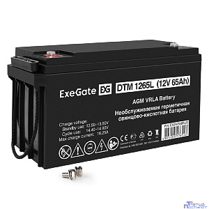 Exegate EX297558RUS Аккумуляторная батарея ExeGate DTM 1265L (12V 65Ah, болт М6)