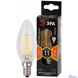 ЭРА Б0046985 Лампочка светодиодная F-LED B35-11W-827-E14 Е14 / Е14 11Вт филамент свеча теплый белый свет