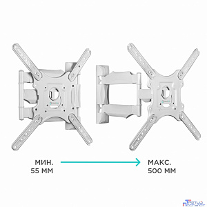 ONKRON M4 белый Для телевизоров диагональю 32"-55" Максимальная нагрузка: 35 кг VESA: 100x100, 200x100, 200x200, 200x300, 200x400, 300x200, 300x300, 300x400,  400x200, 400x300, 400x400 мм
