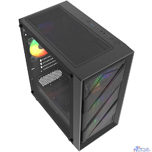 Powercase Mistral Micro EM21, Tempered Glass, 4x120mm FRGB fan, чёрный, mATX  (CMMEM21B-L4)