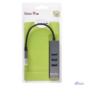Telecom Переходник USB 3.0 -->RJ-45 1000Mbps +3 USB3.0, Aluminum Shell, 0.2м Telecom <TA311U>