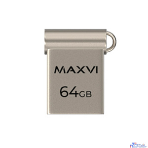 Maxvi USB Drive 64GB MM metallic silver, мини, металл, USB 2.0