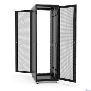 Шкаф напольный 19", 42U Filum FL-NT-42610PP2M-BK NETWORK (ШхГхВ) 600x1000x1987 мм, двери: перфорированная/перфорированная, цвет черный RAL9005