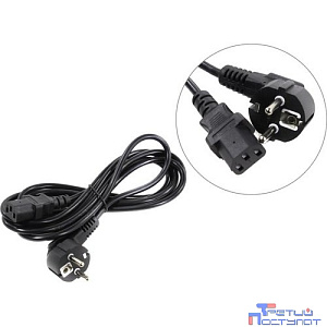 Exegate ES281000RUS Кабель питания ExeGate Special PC-3S (Евровилка угловая Schuko->С13) 3*0.5mm2, CCA, черный, 3м.