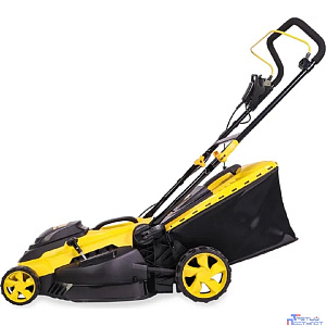CHAMPION Газонокосилка эл. EM4118 { 1,8 кВт пласт.+ткань травосб. 50л ширина 420мм 25-75мм, 13кг }