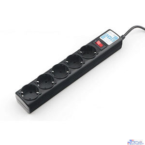 PowerCube Фильтр-удлинитель (SPG5-B1) 0.5 м, 5 розеток, д/подкл. к UPS (C14),10А/2,2кВт, черный