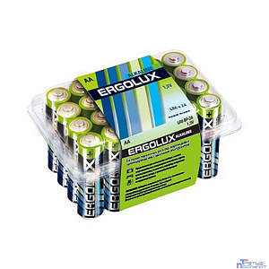 Ergolux  LR6 Alkaline BP-24 (LR6 BP-24, батарейка,1.5В) (24 шт. в уп-ке)