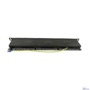 NTSS Патч-панель NTSS PREMIUM 0.5U 24 порта RJ45 FTP cat.6, Krone IDC (инструмент в комплекте) с задним кабельным органайзером NTSS-PP2-PM-0.5U-24-FTP-RJ45-6-K