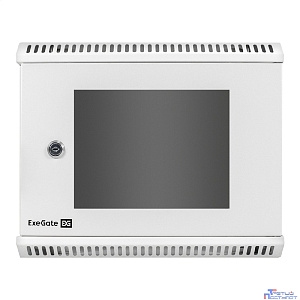 Exegate EX298623RUS Шкаф телекоммуникационный 10" настенный 6U ExeGate EC-WM-6U.280.G.GREY (10”, 6U, 350x280x287mm (ШхГхВ), передняя дверь закаленное стекло, пыле- и влагозащита IP23, светло-серый RAL