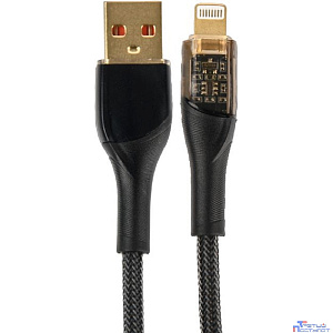 PERFEO Кабель USB А вилка - Lightning вилка, 20W,  нейлон, черный, длина 1 м., PREMIUM (I4331)