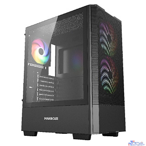 Powercase Mistral AY3B ARGB, Tempered Glass, 2x 140mm +1x 120mm ARGB Fans, чёрный, ATX  (CMAYB-A3)