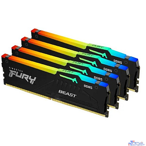Память DDR5 4x32GB 5600MHz Kingston KF556C40BBAK4-128 Fury Beast Black RGB RTL Gaming PC5-44800 CL40 DIMM 288-pin 1.25В dual rank с радиатором Ret