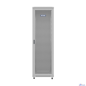 NTSS Шкаф напольный универсальный серверный NTSS R 18U 600х600мм, 4 профиля 19, двери перфорированная и сплошная металл, боковые стенки съемные, регулируемые опоры, разобранный, серый RAL 7035 NTSS-R1