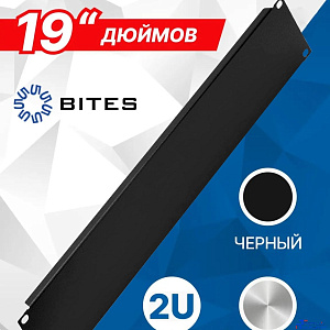 5bites Панель-заглушка CM-100B-2U на винтах 2U / 19" / BLACK