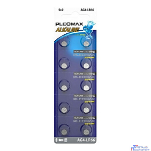 Pleomax AG4 (377) LR626, LR66 Button Cell (100/1000/98000) (10 шт. в уп-ке)