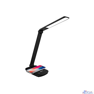 Camelion KD-825  C02 черн.LED (Свет-к наст.с беспроводн.зарядкой,16 Вт,230В, 360лм,4500К, рег.ярк.)