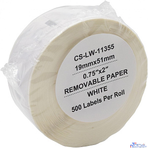 Этикетки Cactus CS-LW-11355 сег.:51x19мм черный белый 500шт/рул Dymo Label Writer 450/4XL