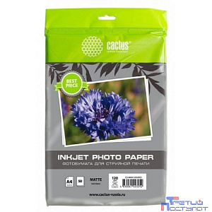 Cactus CS-MA412050ED Фотобумага A4/120г/м2/50л./белый матовое для струйной печати