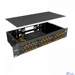 NTSS Кросс 19" NTSS PREMIUM, предсобранный 2U, 48 портов ST/UPC, 9/125 мкм, (розетки, сплайс 2шт, КДЗС, пигтейлы), черный, RAL9005 NTSS-RFOB-PM-2U-48-ST/U-9-SP1.5G2A-BL