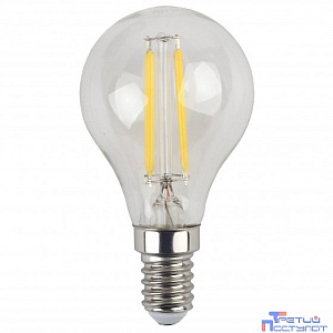 ЭРА Б0043437 F-LED P45-5W-827-E14 Лампа ЭРА (филамент, шар, 5Вт, тепл, E14)