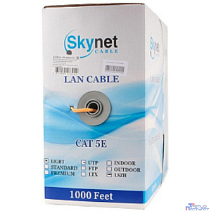 SkyNet Кабель Light UTP нг-LSZH 4x2x0,46, низкое дымовыделение, нулевое содержание галогенов, медный, FLUKE TEST, кат.5e, однож., 305 м, box, оранжевый [CSL-UTP-LSZH-4-CU]